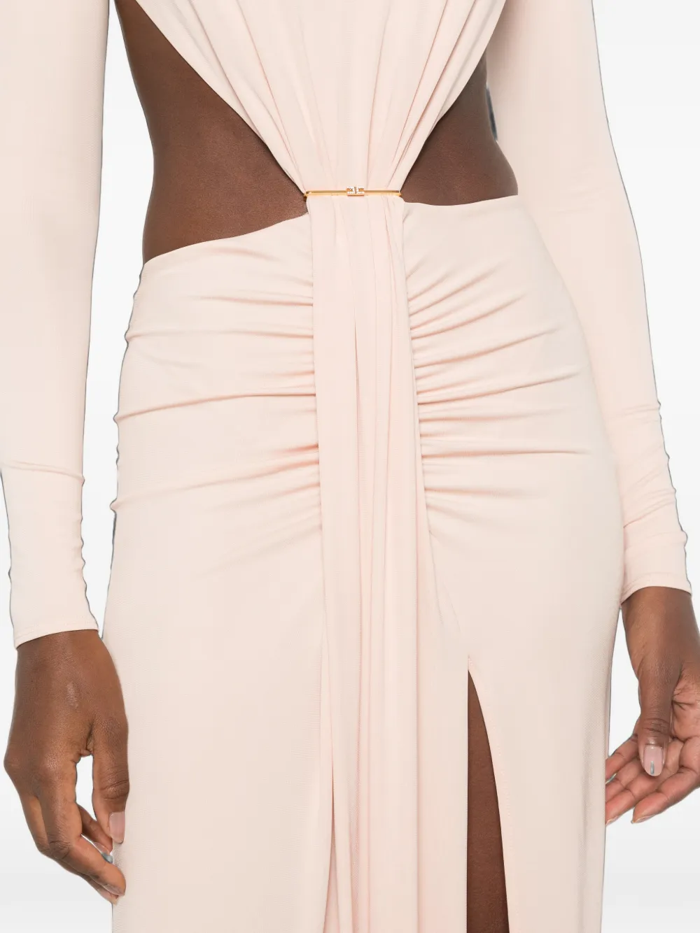 Elisabetta Franchi Maxi-jurk met ruches Beige