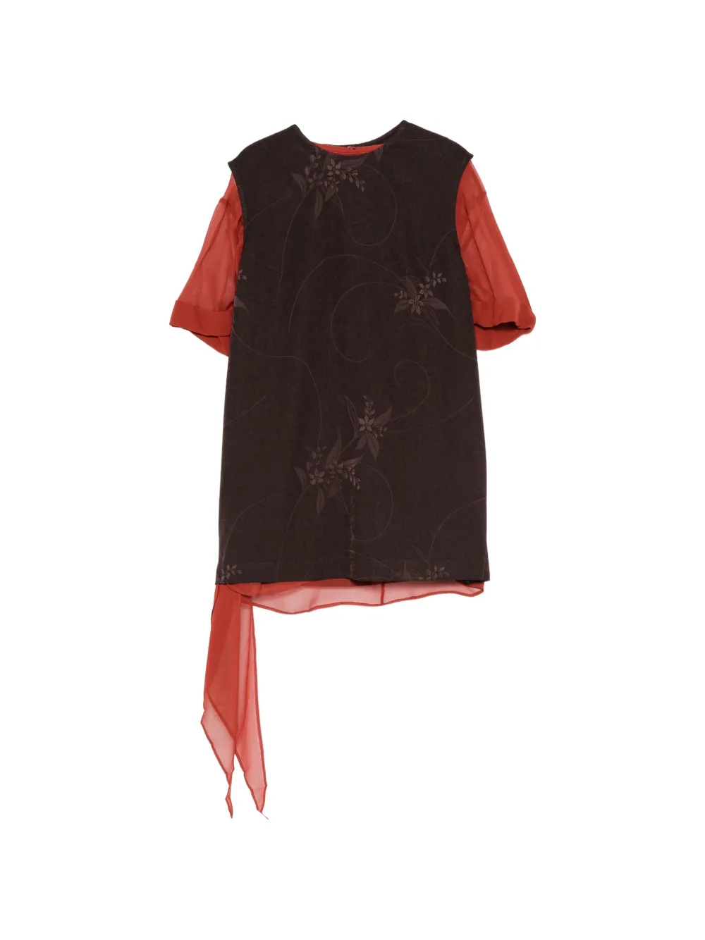 SAMUEL GUÌ YANG floral-print layered blouse