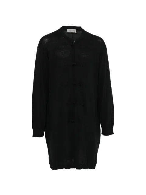 Yohji Yamamoto frog-fastening knitted cardigan