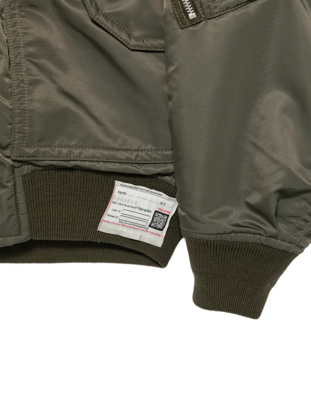 Maison MIHARA YASUHIRO Bomberjack met rits Groen