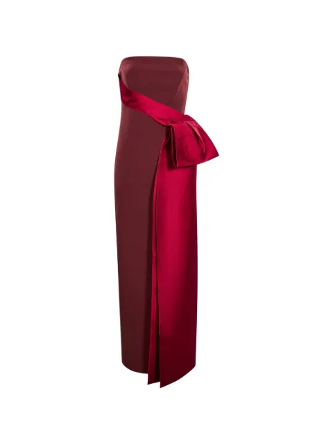 Roland Mouret vestido de fiesta largo palabra de honor con lazo