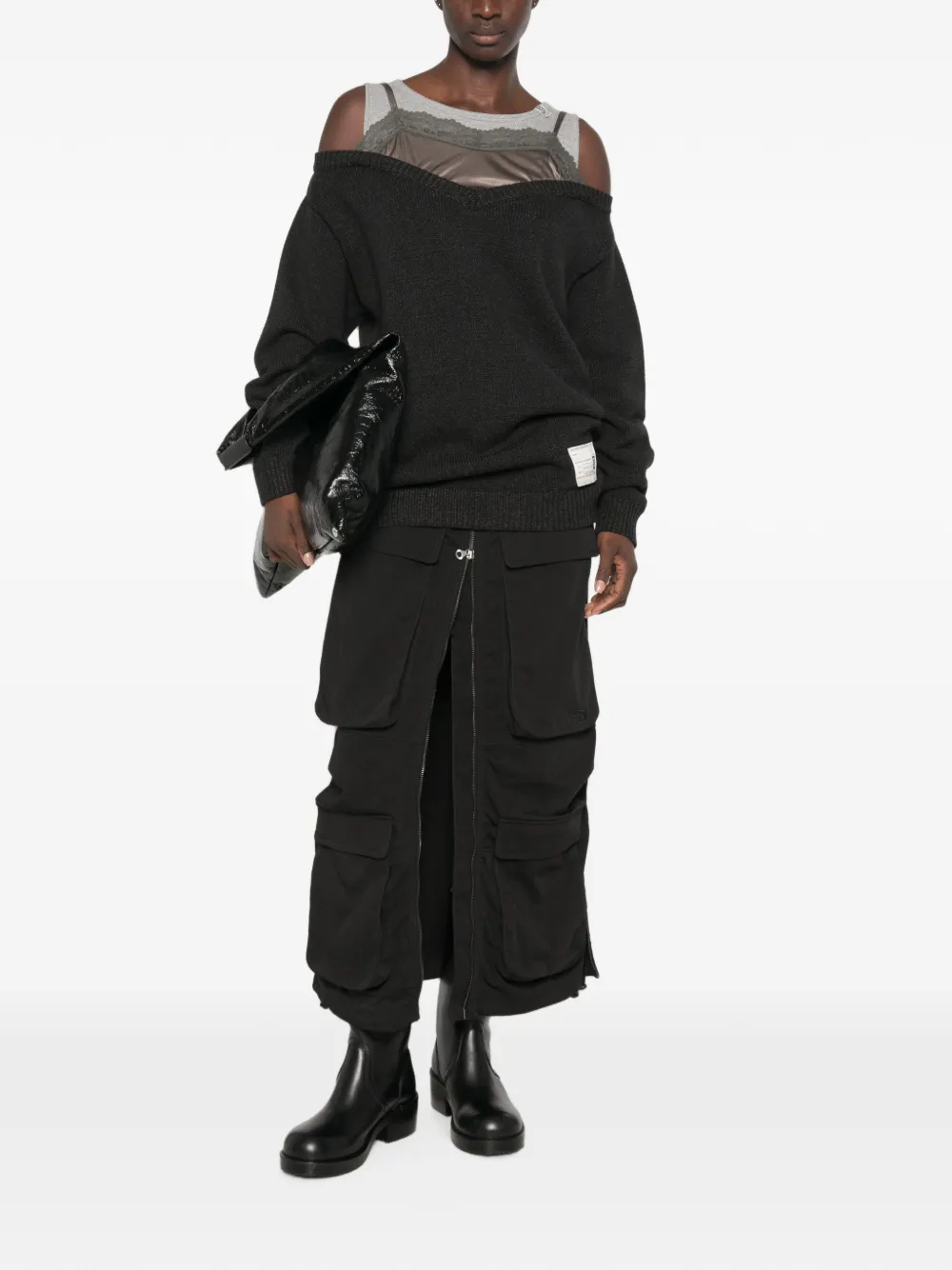Maison MIHARA YASUHIRO Schulterfreier Pullover - Schwarz
