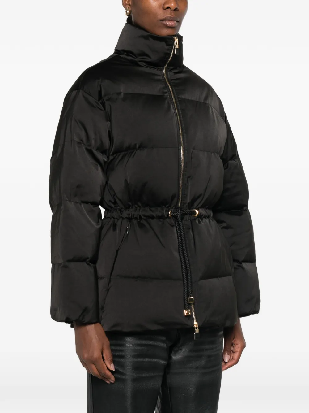 Elisabetta Franchi drawstring puffer jacket Zwart