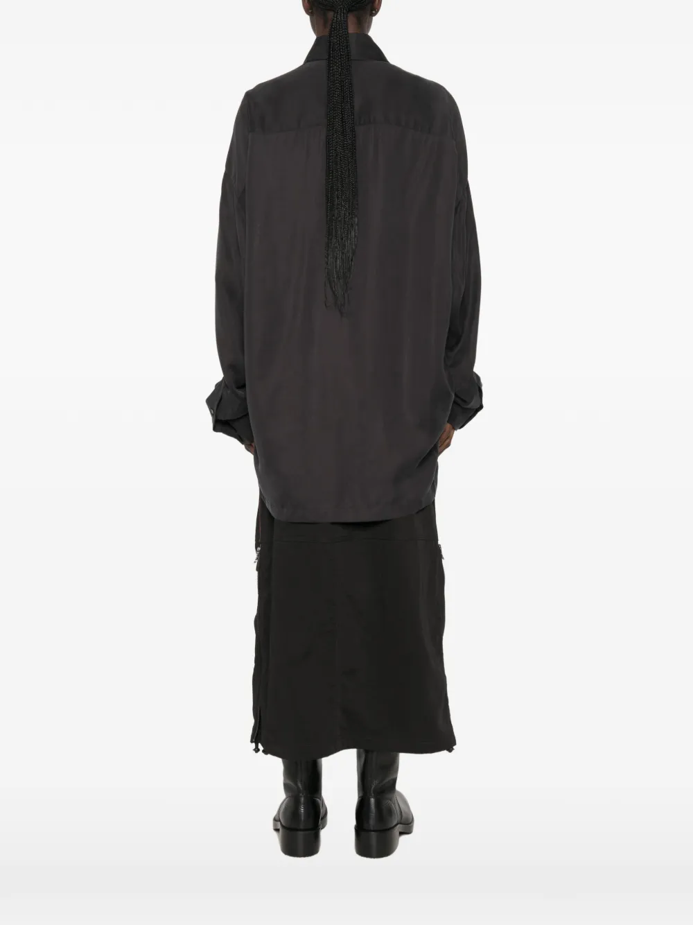 Maison MIHARA YASUHIRO Blouse met strikdetail en logopatch Zwart