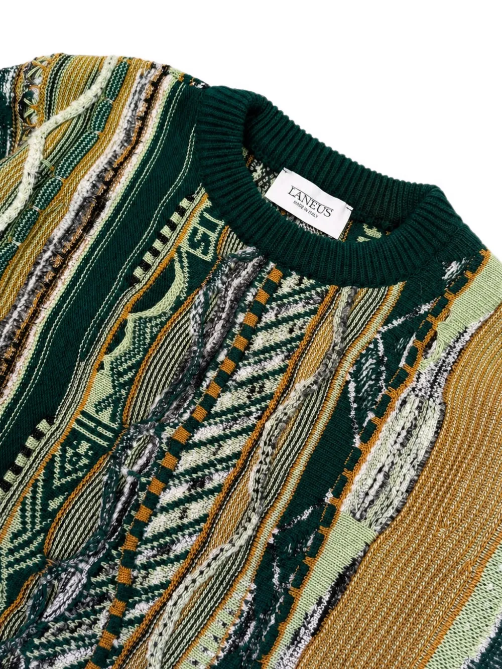 Laneus Gebreide trui met jacquard-patroon Groen