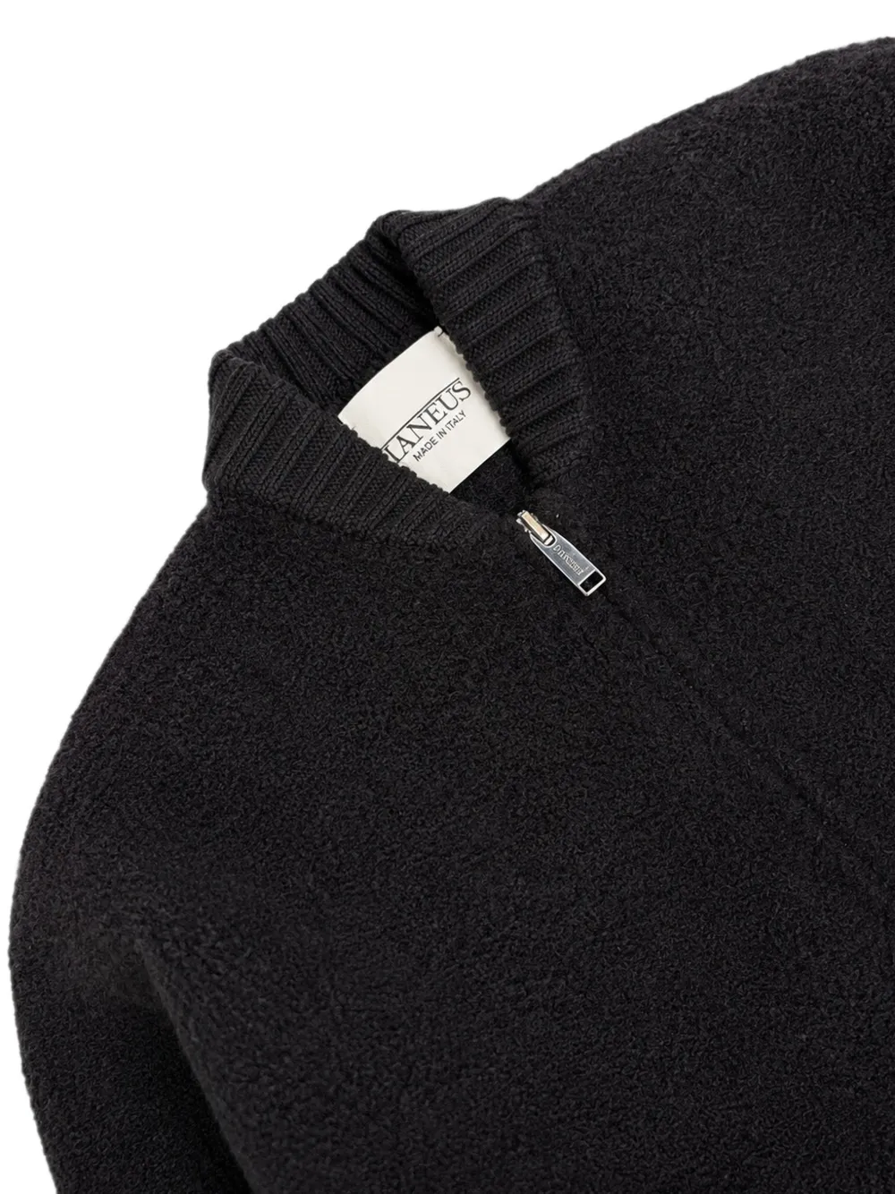 Laneus Gebreid vest met rits Zwart