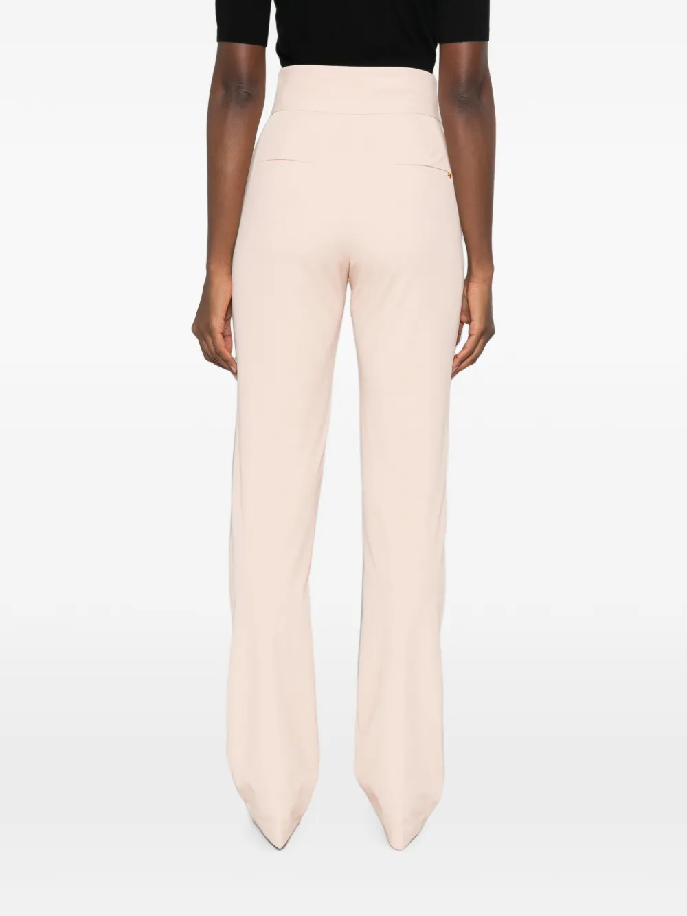 Elisabetta Franchi High waist flared broek Beige