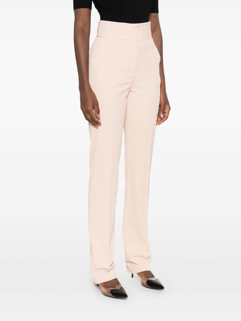 Elisabetta Franchi High waist flared broek Beige