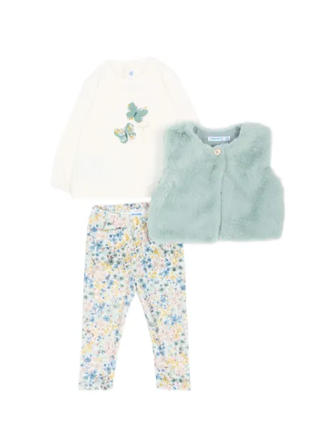 Mayoral three-piece butterfly-print tracksuit