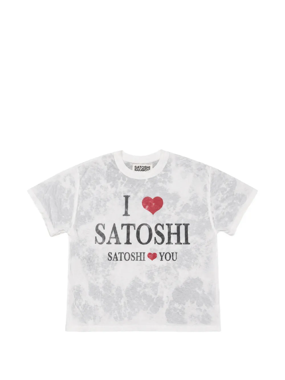 SATOSHI NAKAMOTO slogan-print cotton T-shirt - Bianco
