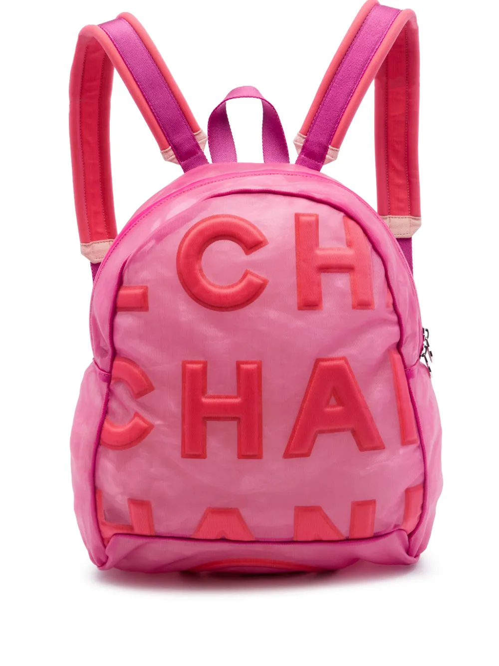 CHANEL Pre-Owned 2019 Mesh Logo Doudoune backpack - Rosa