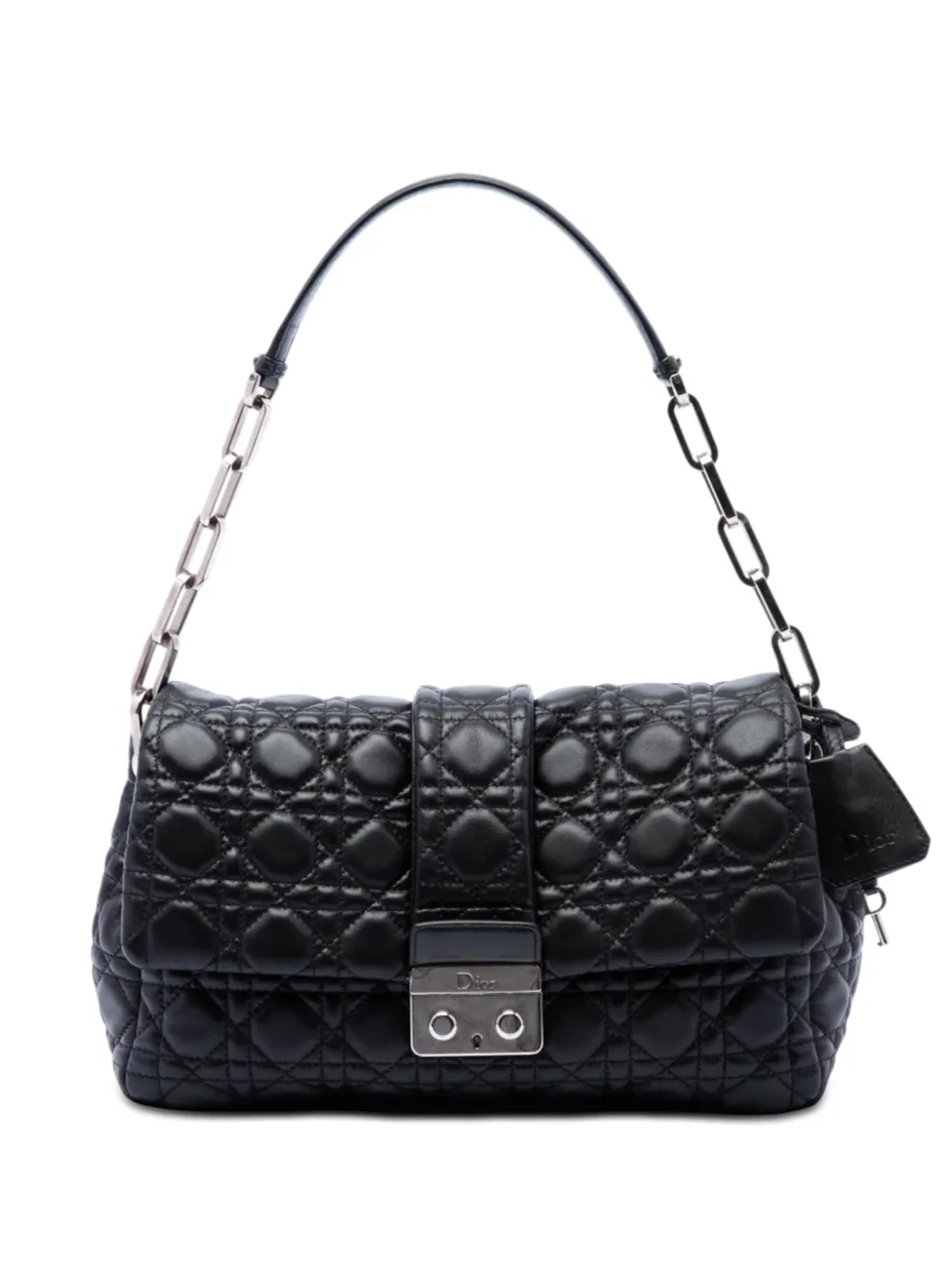 Christian Dior Pre-Owned 2011 Lambskin Cannage New Lock shoulder bag - Nero