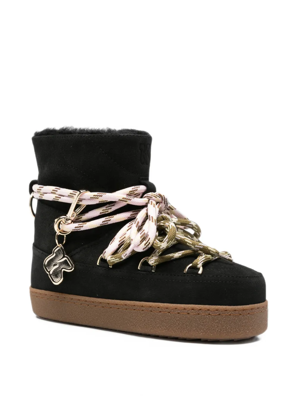 Inuikii Quilted Lace-up Boots In Yellow