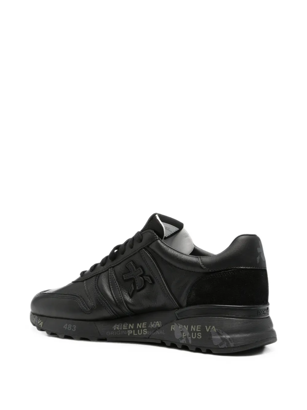 Premiata Lander logo-patch sneakers Zwart
