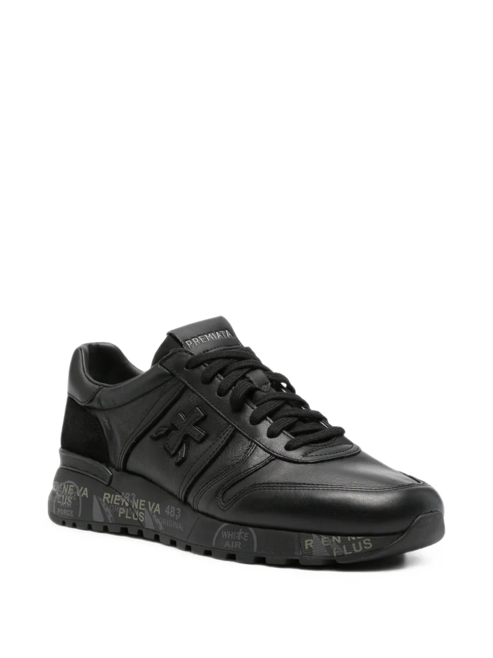 Premiata Lander logo-patch sneakers Zwart
