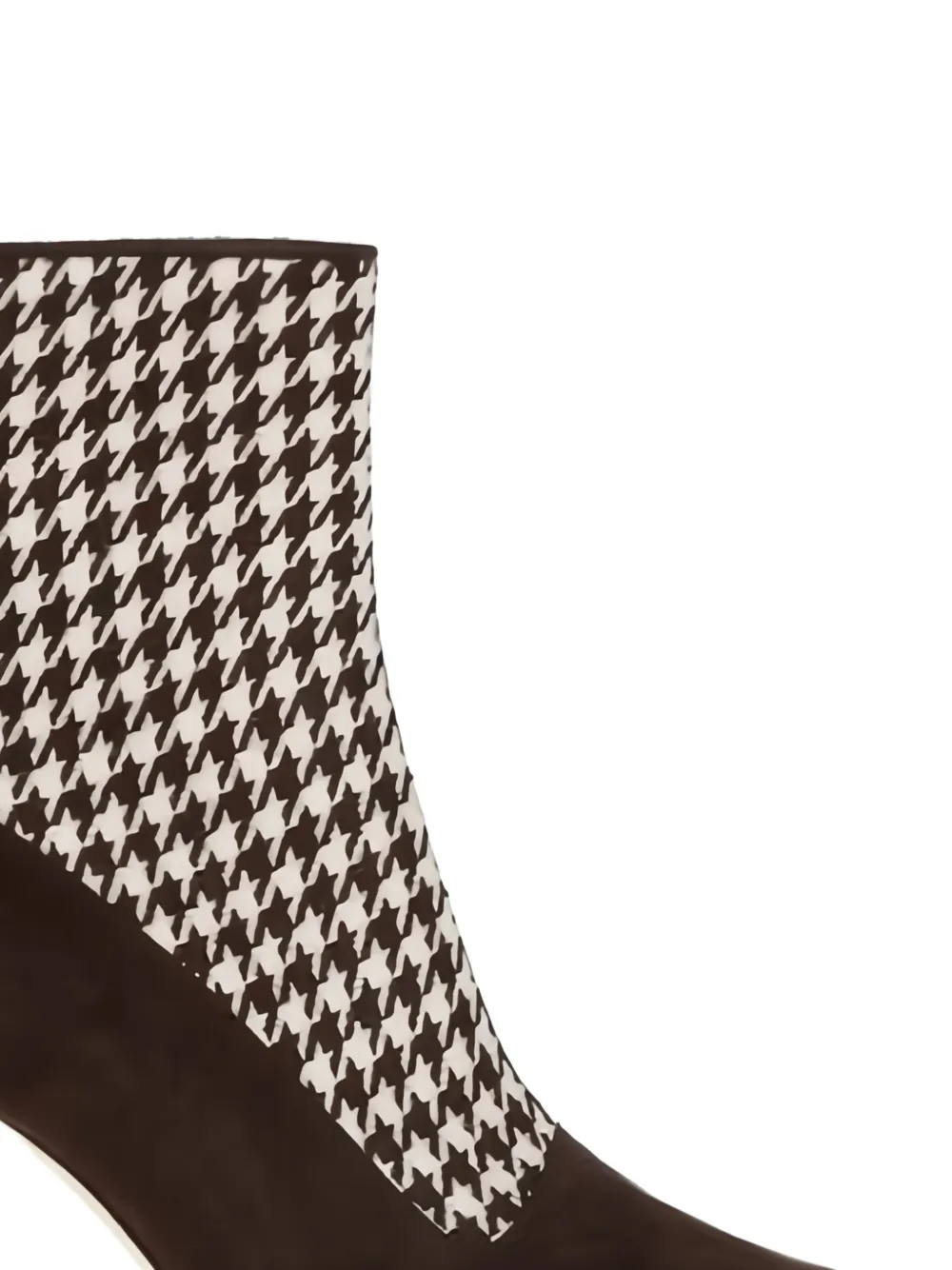 Manolo Blahnik Gosta Houndstooth Ankle Boots in Brown, view 2