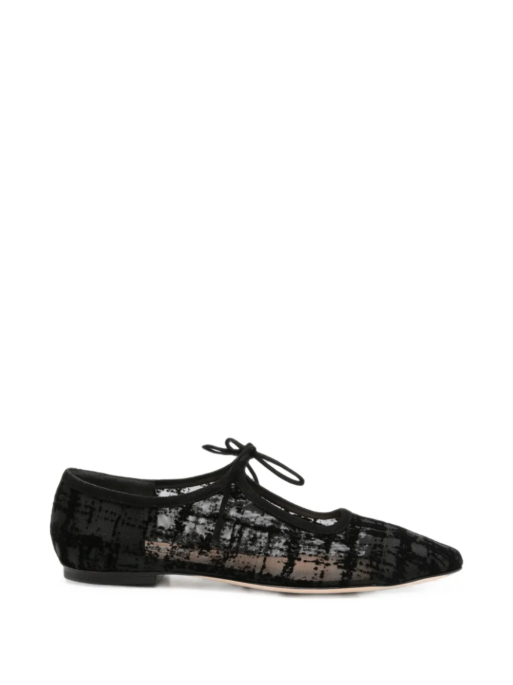 Arteana Marcella flocked flat pumps Zwart