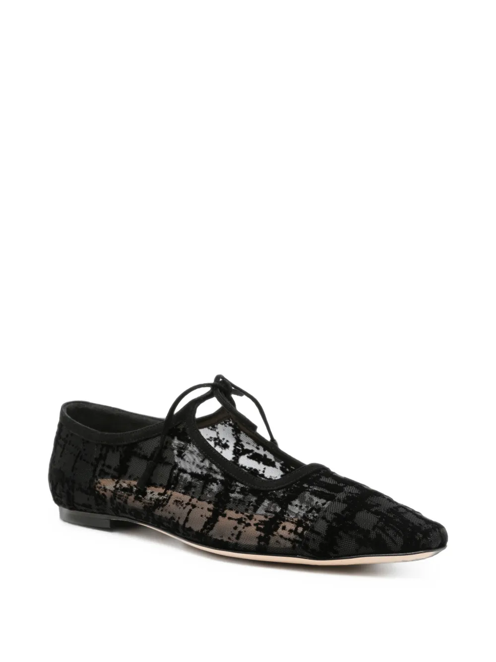Arteana Marcella flocked flat pumps Zwart
