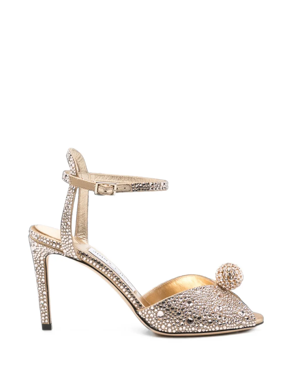 Jimmy Choo Sacora crystal-embellished sandals - Tons neutres