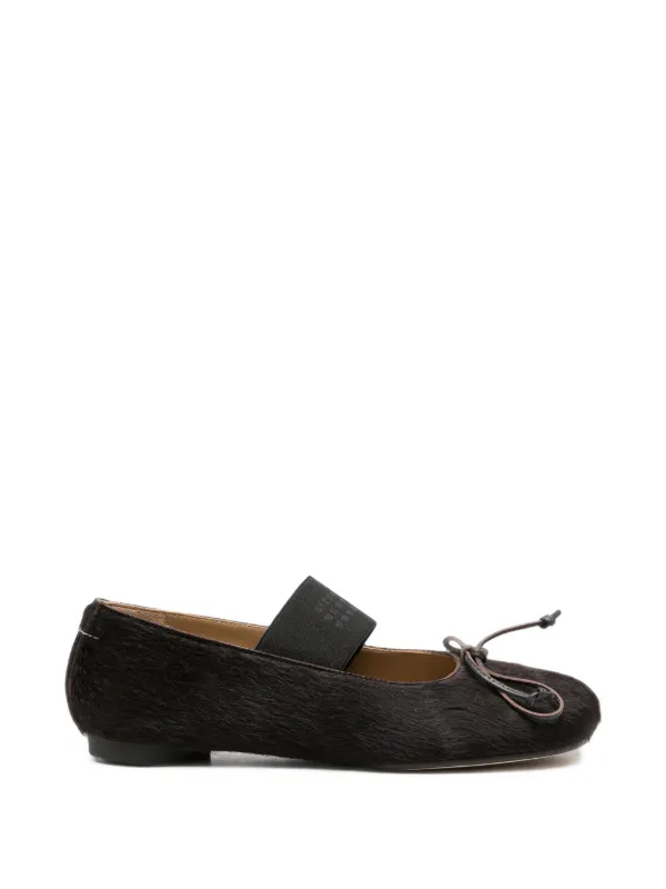 MM6 Maison Margiela Elasticated-strap Ballet Flats in Brown