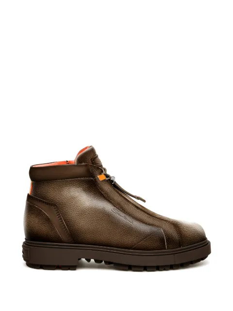 Santoni Corvat grained boots
