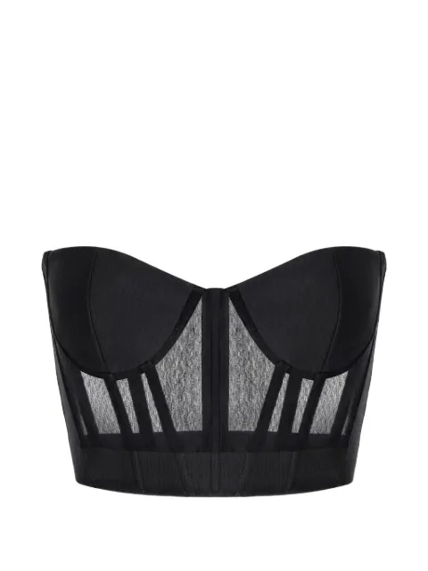 Elisabetta Franchi mesh-panelled corset-style top