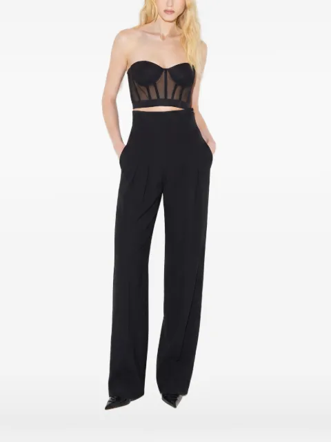 Elisabetta Franchi mesh-panelled corset-style top
