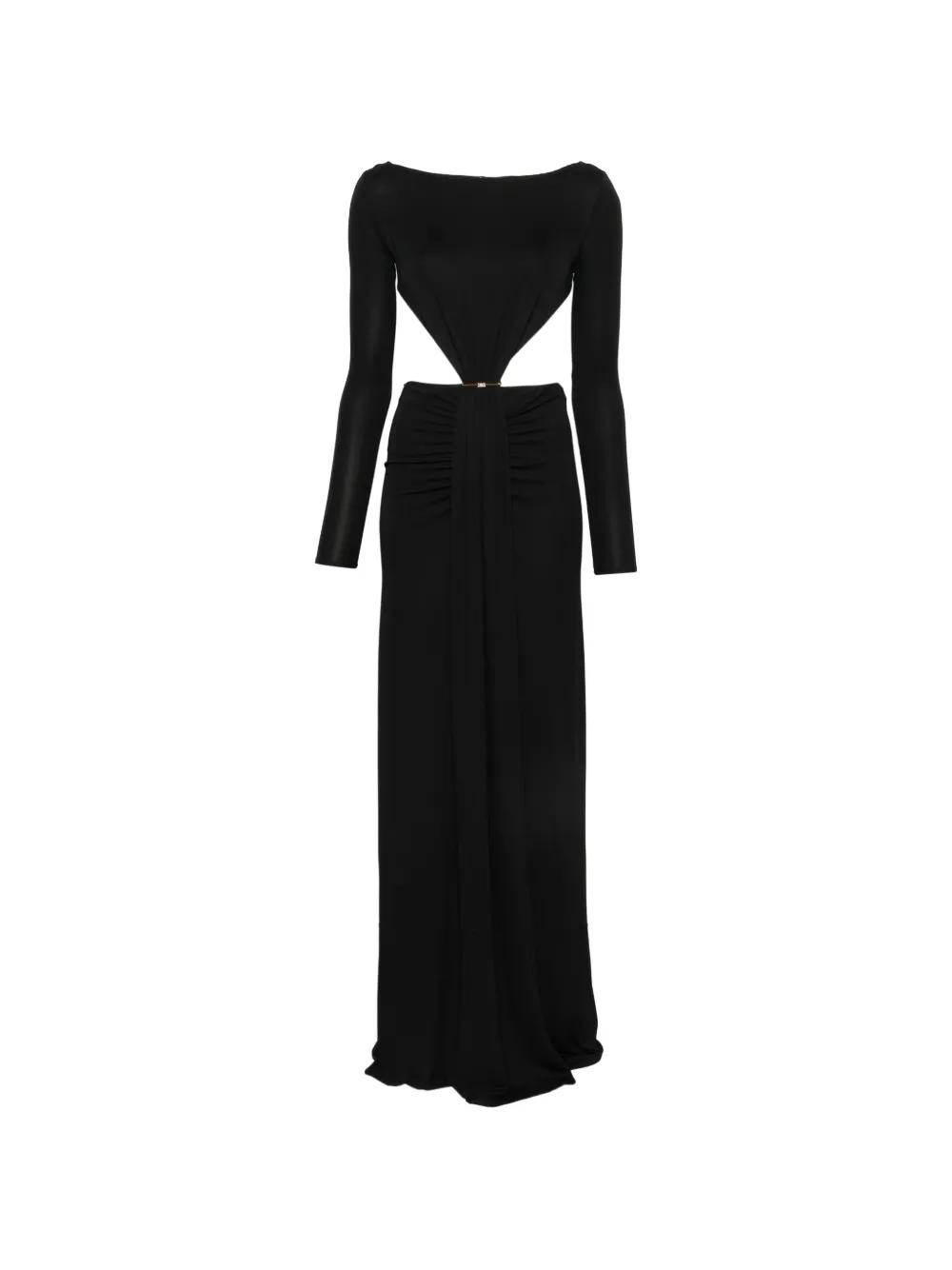 Elisabetta Franchi Abito lungo con dettaglio cut-out - Nero
