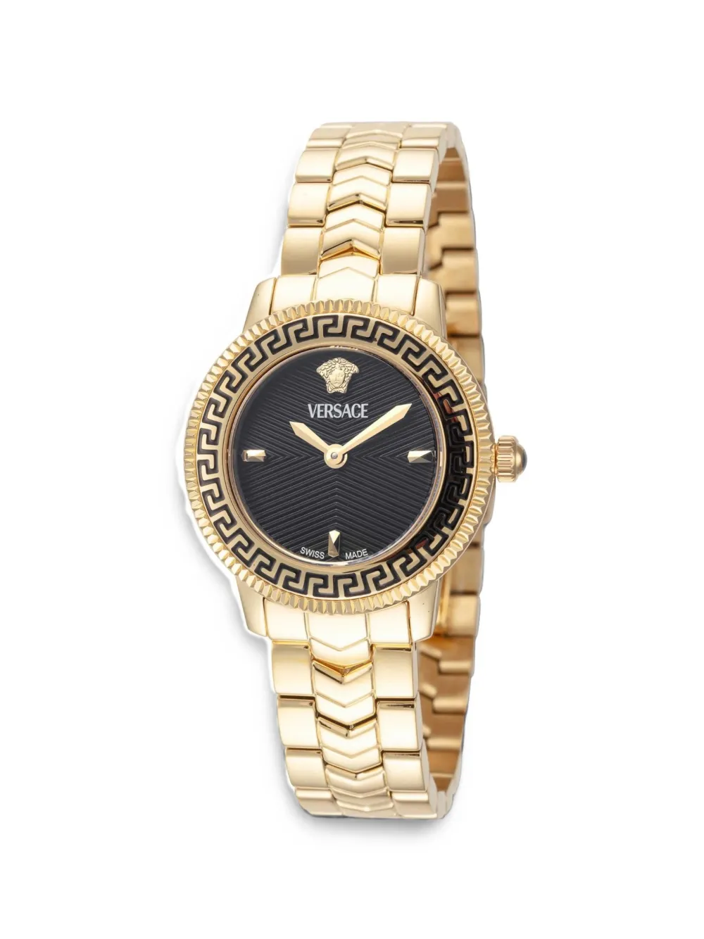 Versace V-Icon Greca-bezel 30mm watch - Nero