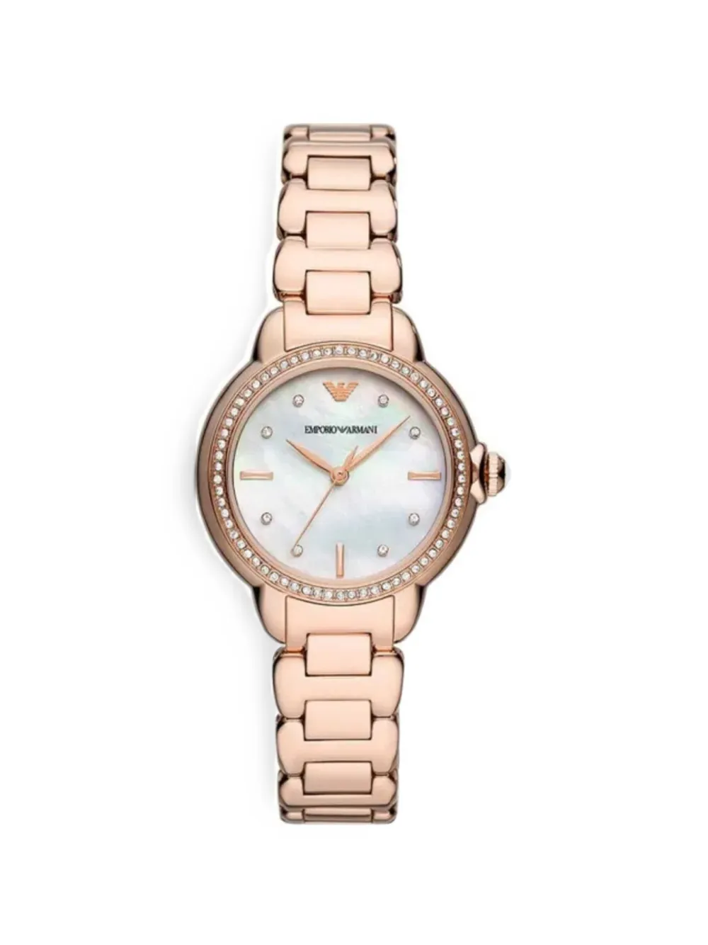 Emporio Armani Classic Crystal-embellished 32mm Watch In White