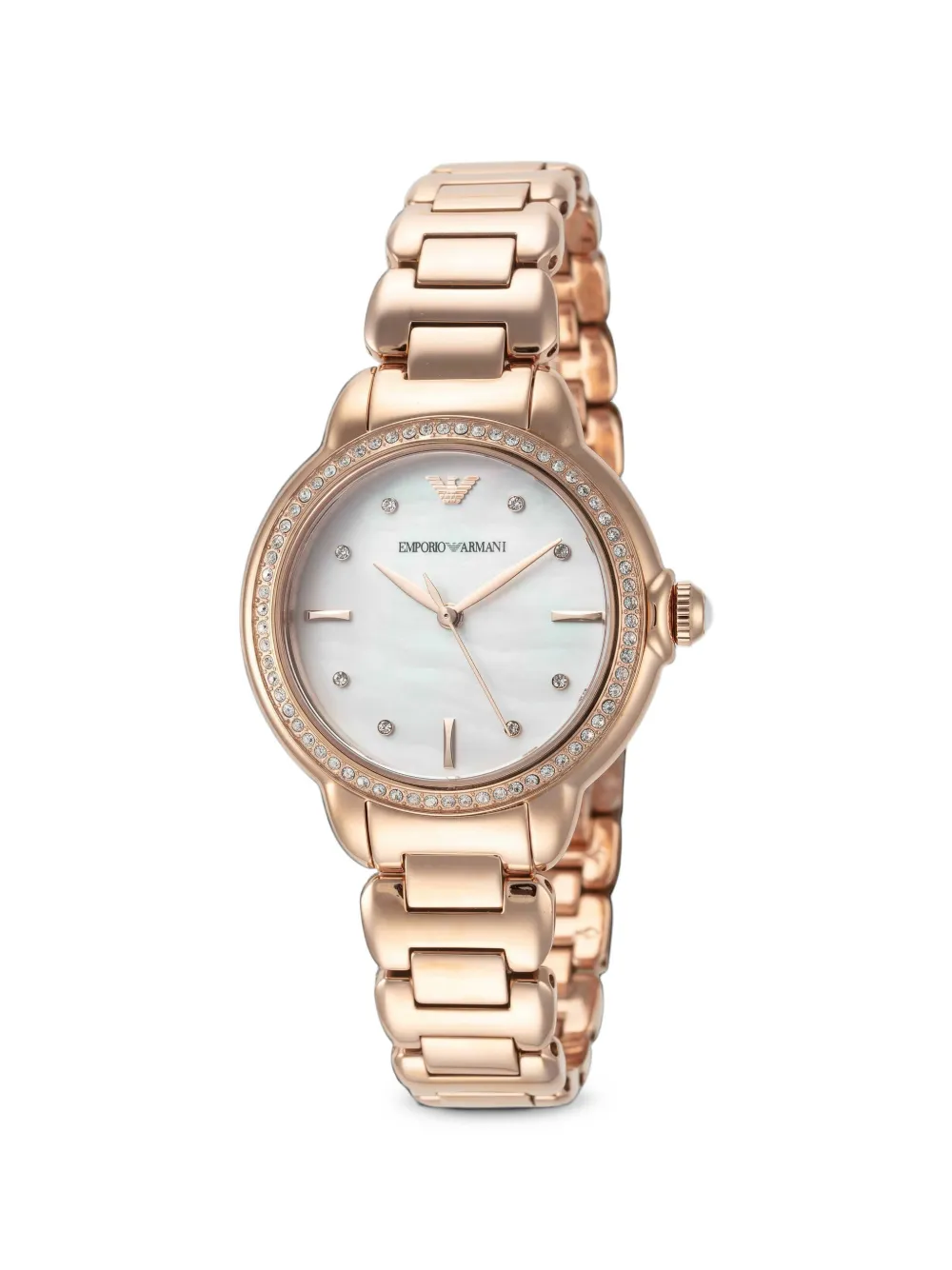 Emporio Armani Classic crystal-embellished 32mm watch - Bianco