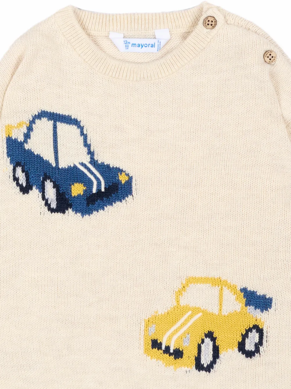 Mayoral Trui met knoopsluiting en auto-intarsia Beige