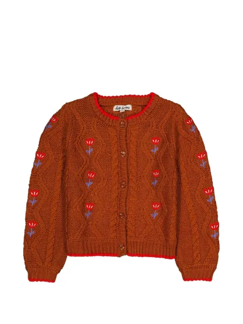 hello simone кардиган Lison фактурной вязки с вышивкой