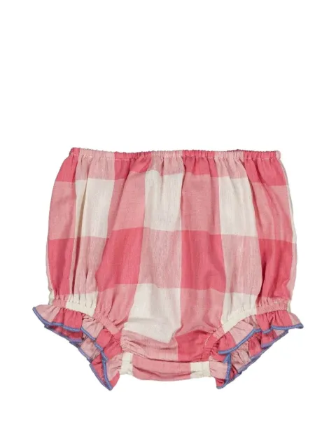 hello simone gingham-check ruffled-cuff bloomers
