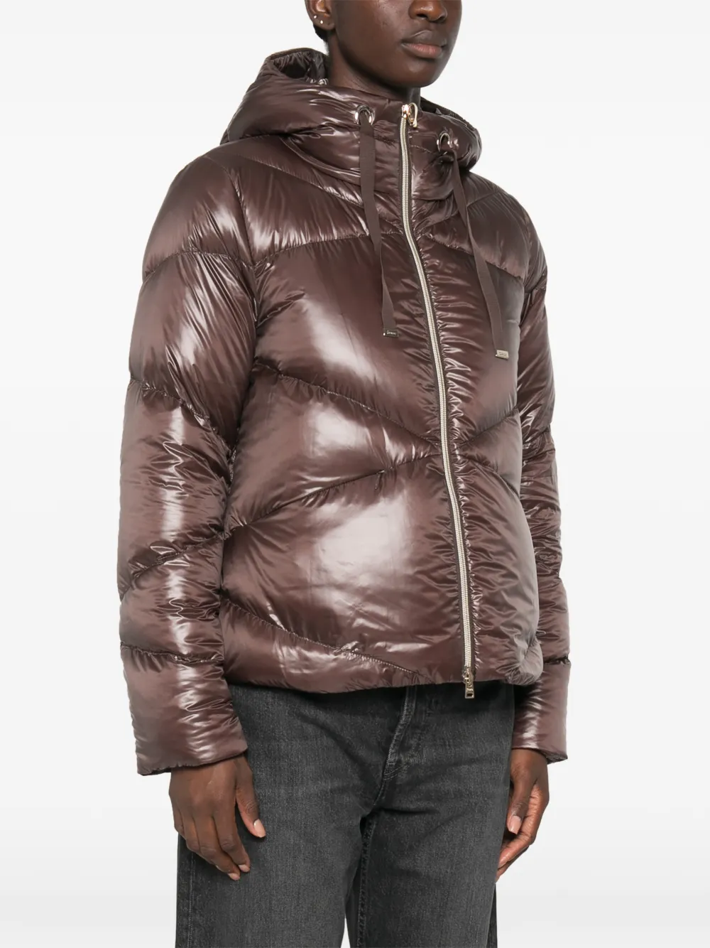 Herno Gevoerd jack met capuchon Bruin