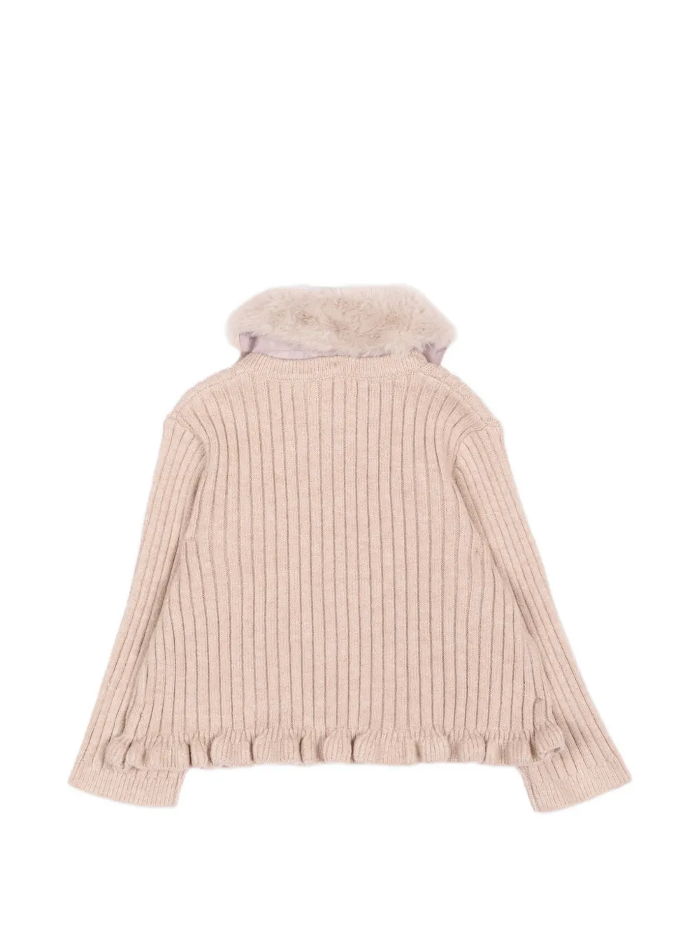 Mayoral Vest met strikdetail en kraag van imitatiebont Beige