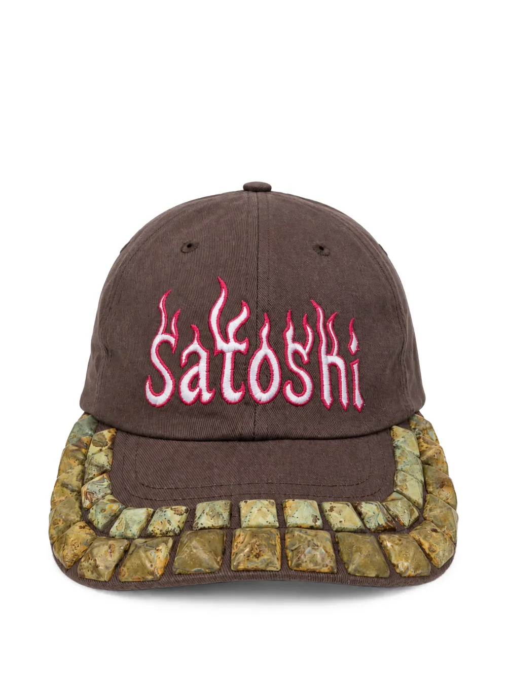 SATOSHI NAKAMOTO logo-embroidered studded baseball cap