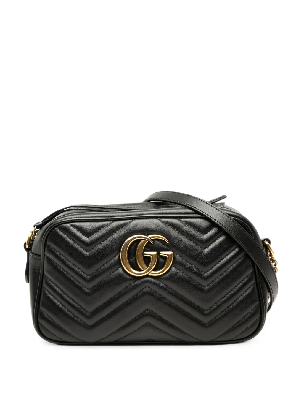 Gucci Pre-Owned 2016-2026 Small GG Marmont Matelasse Calfskin crossbody bag - Nero