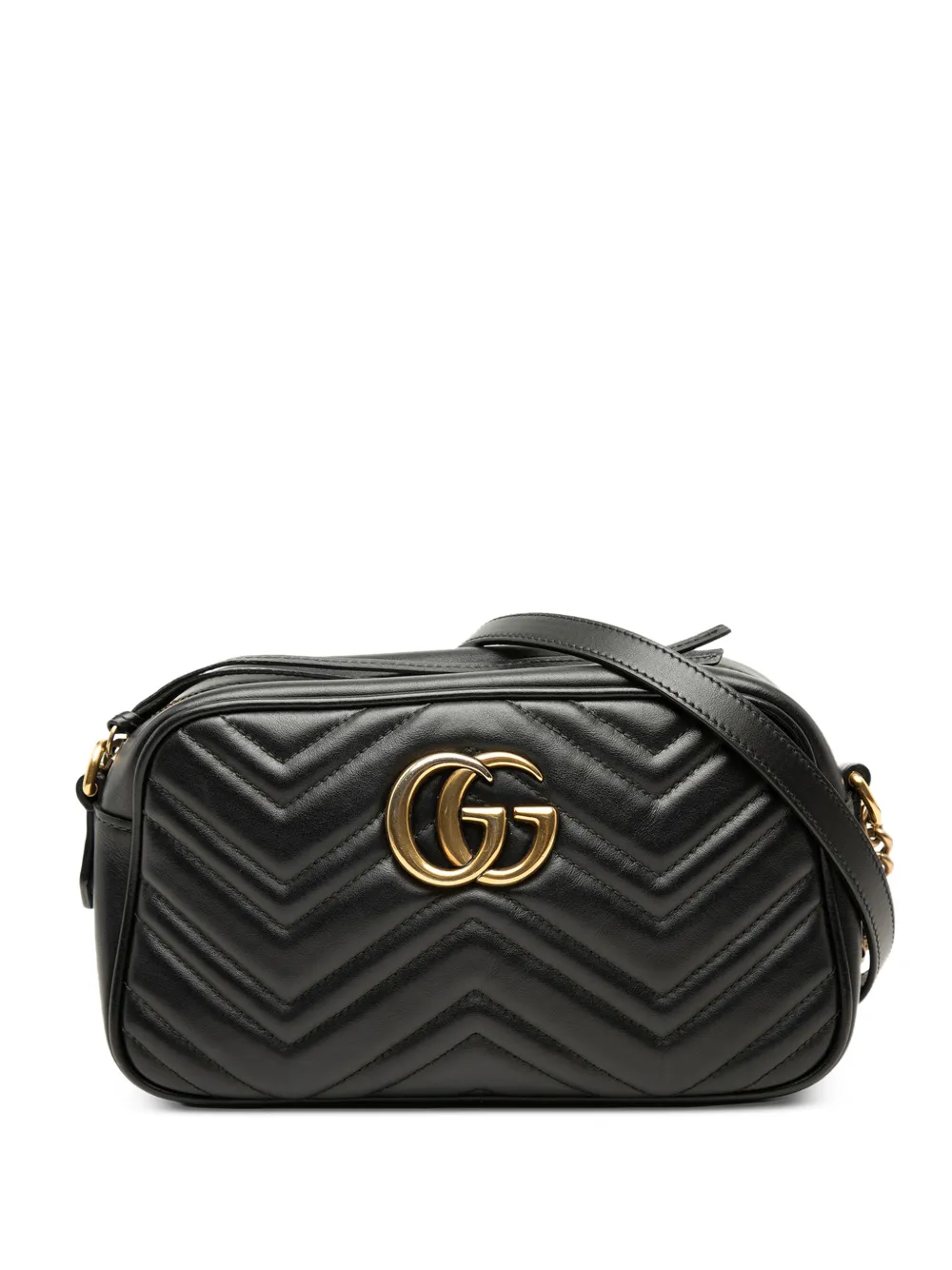 Gucci Pre-Owned 2016-2026 Small GG Marmont Matelasse Calfskin crossbody bag - Nero