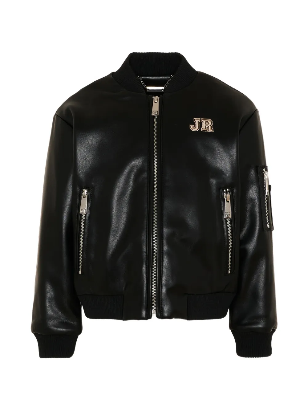 John Richmond Junior Bomberjacke mit Logo-Patch - Schwarz