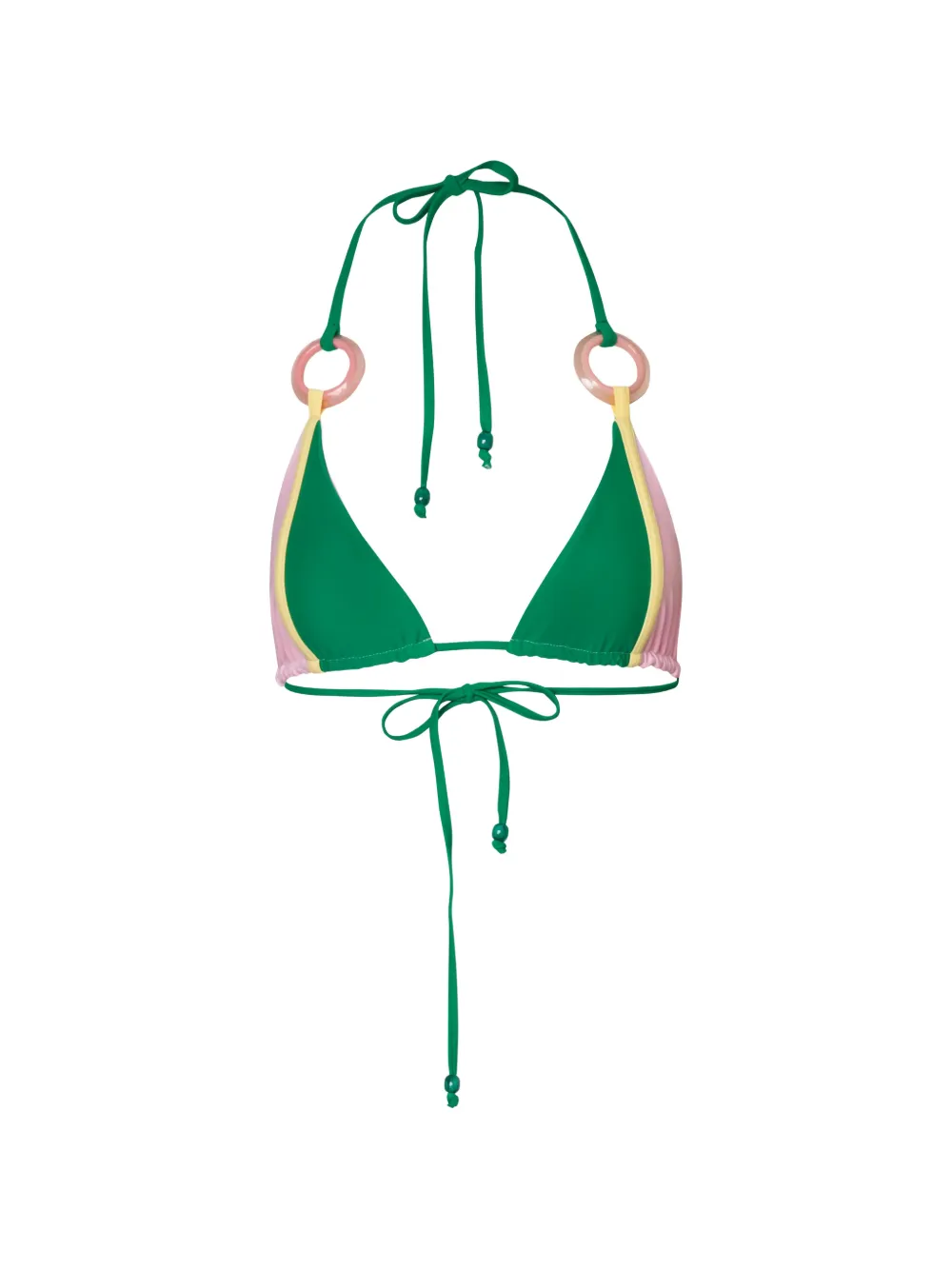 Baobab Top bikini a triangolo Zul con anello - Verde