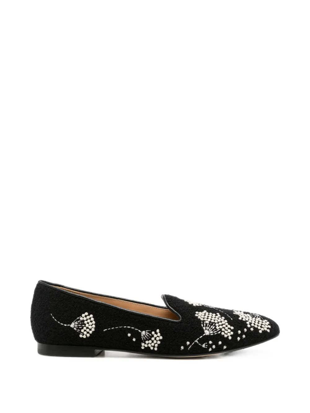Arteana Alea floral-embroidered loafers - Nero