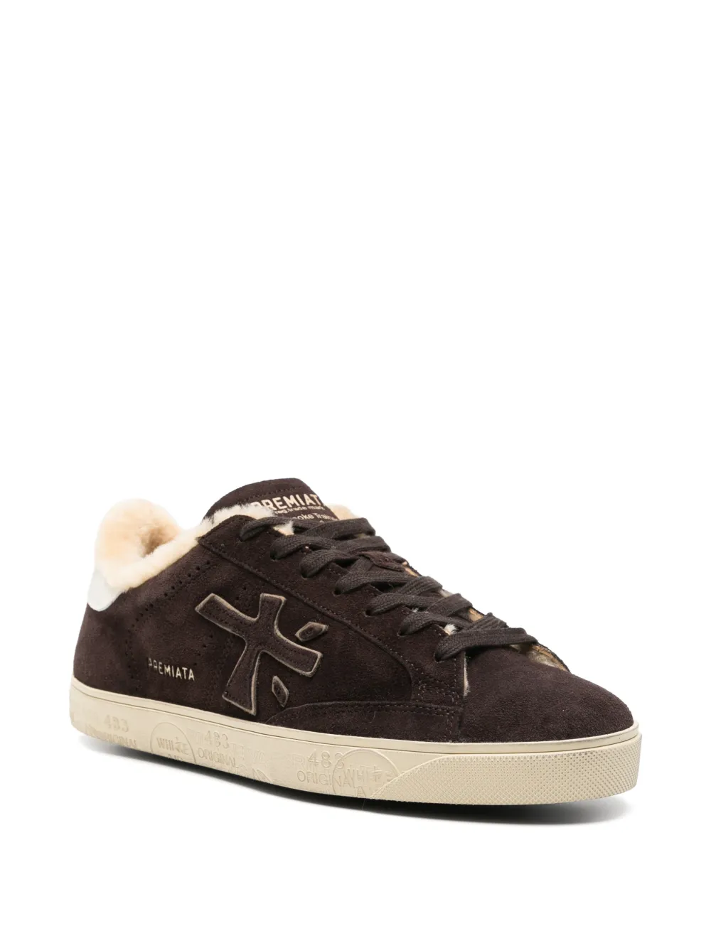 Premiata Steven shearling-lined sneakers Bruin