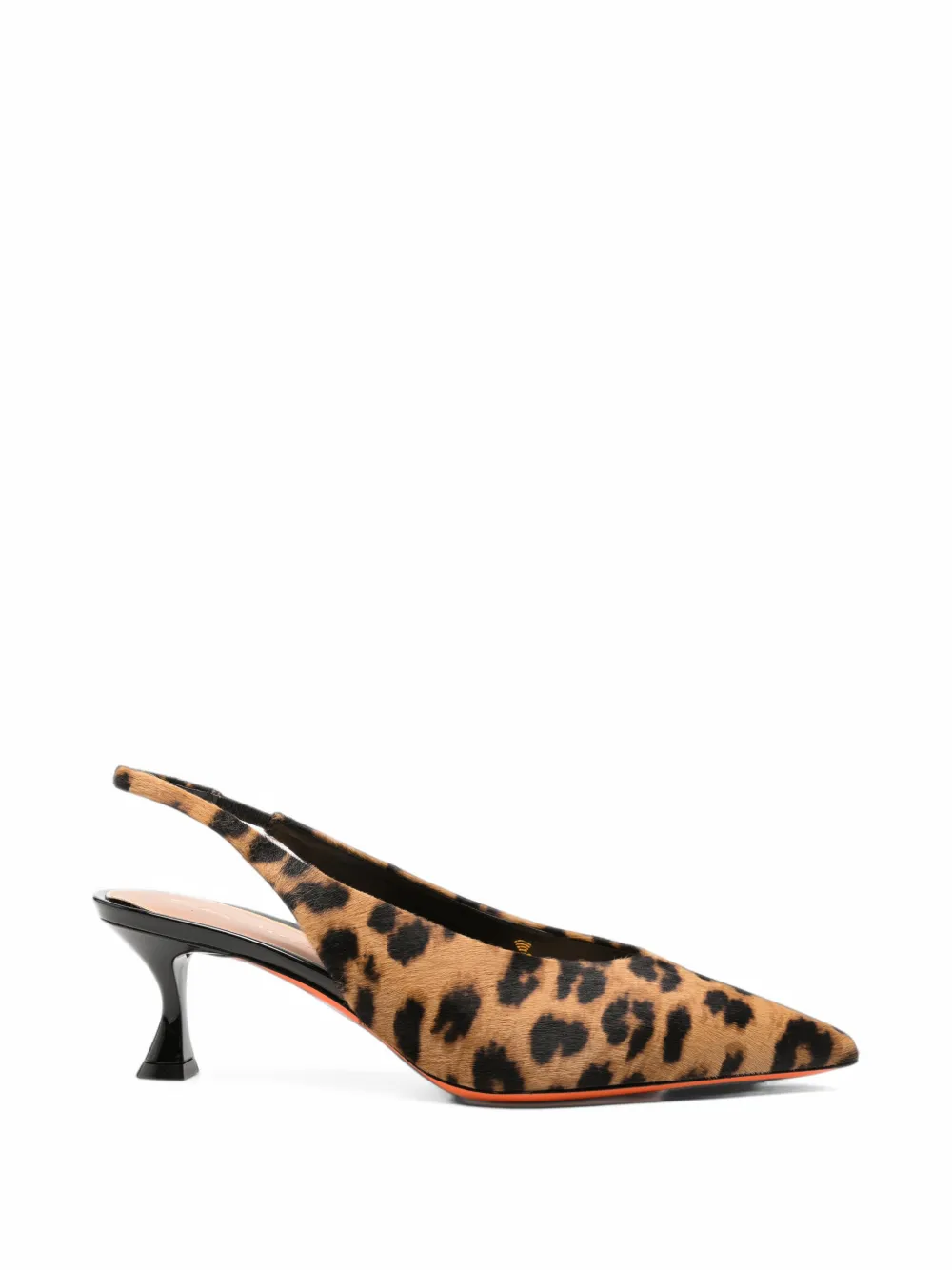 Santoni Nora Leopard-print Slingback Pumps In 브라운