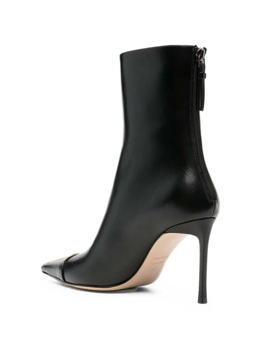 TOM FORD metal-tip pointed-toe ankle boots Zwart