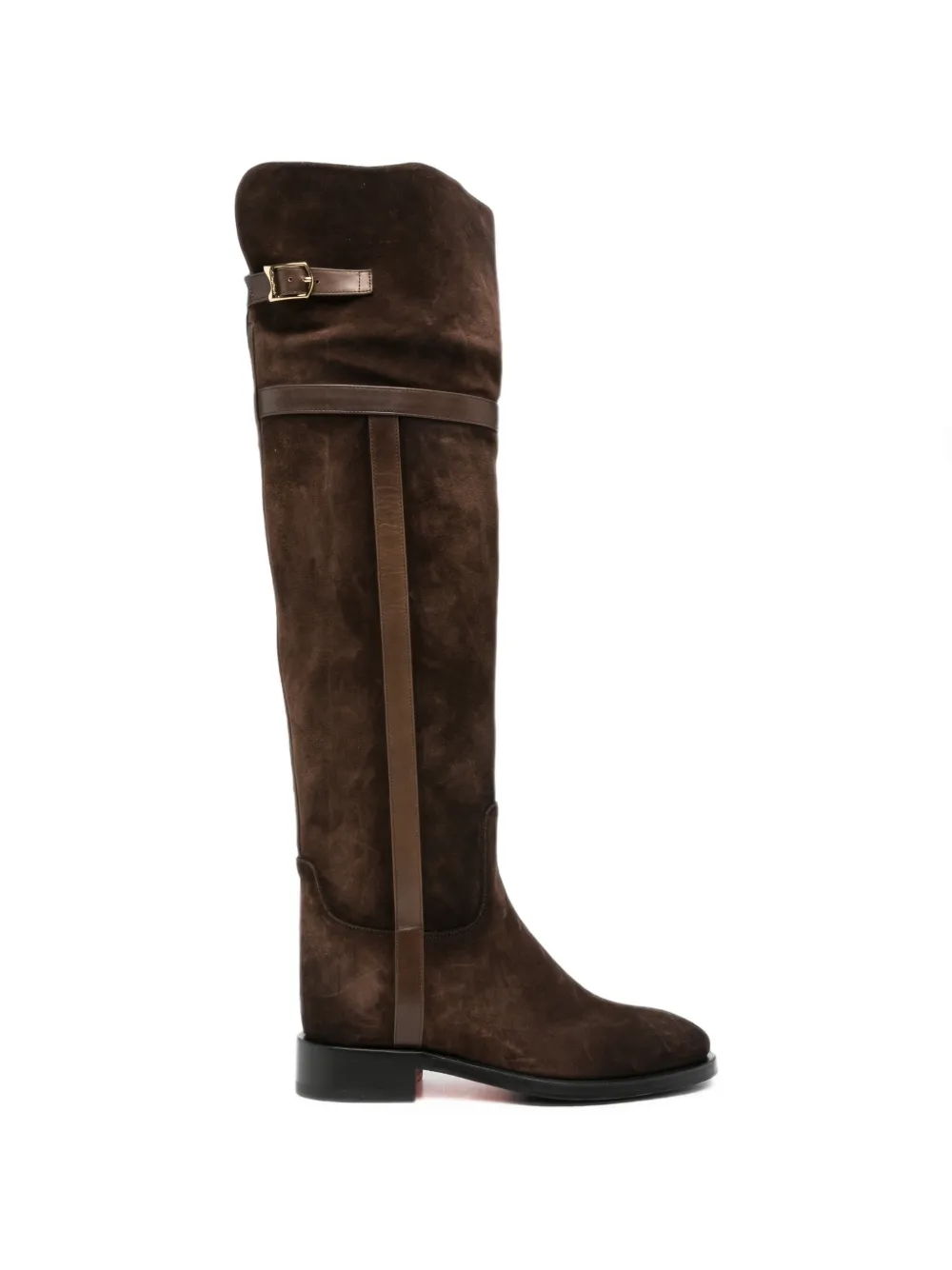 Santoni buckle-detail suede riding boots
