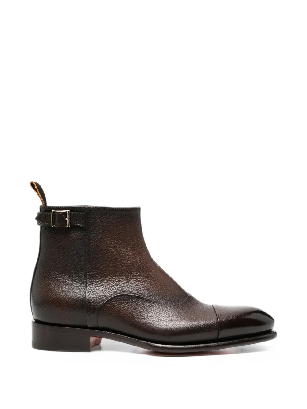 Santoni buckle-detail leather boots - Marron