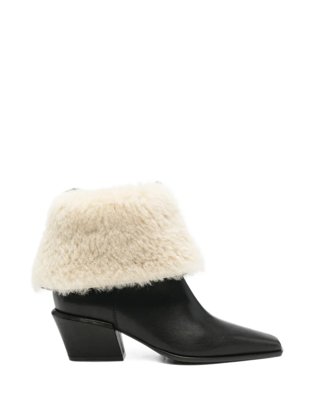 Paris Texas Bettina shearling-trim ankle boots - Black