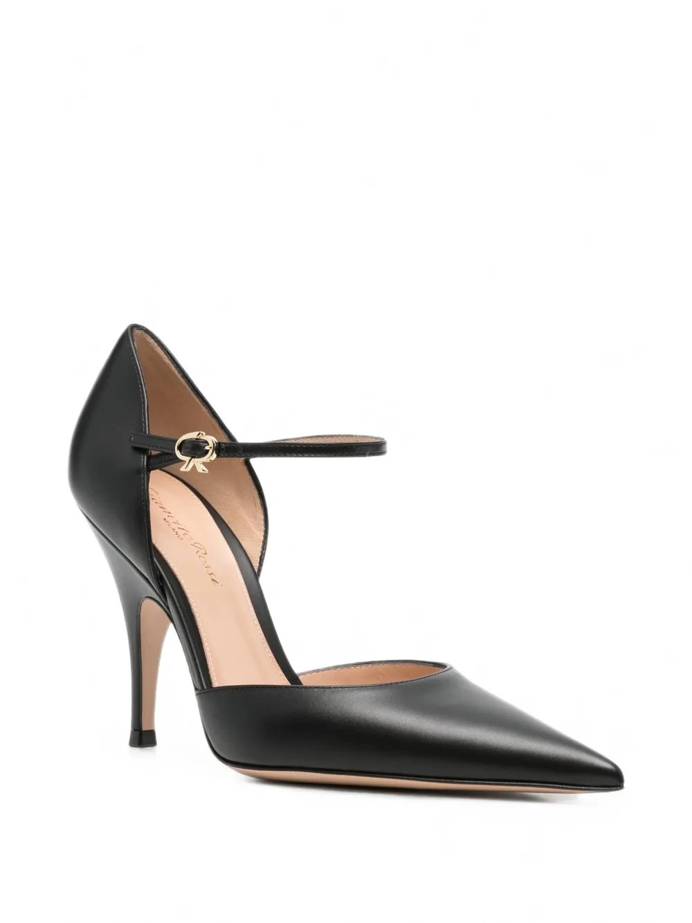 Gianvito Rossi Sofia d'Orsay leather pumps Zwart