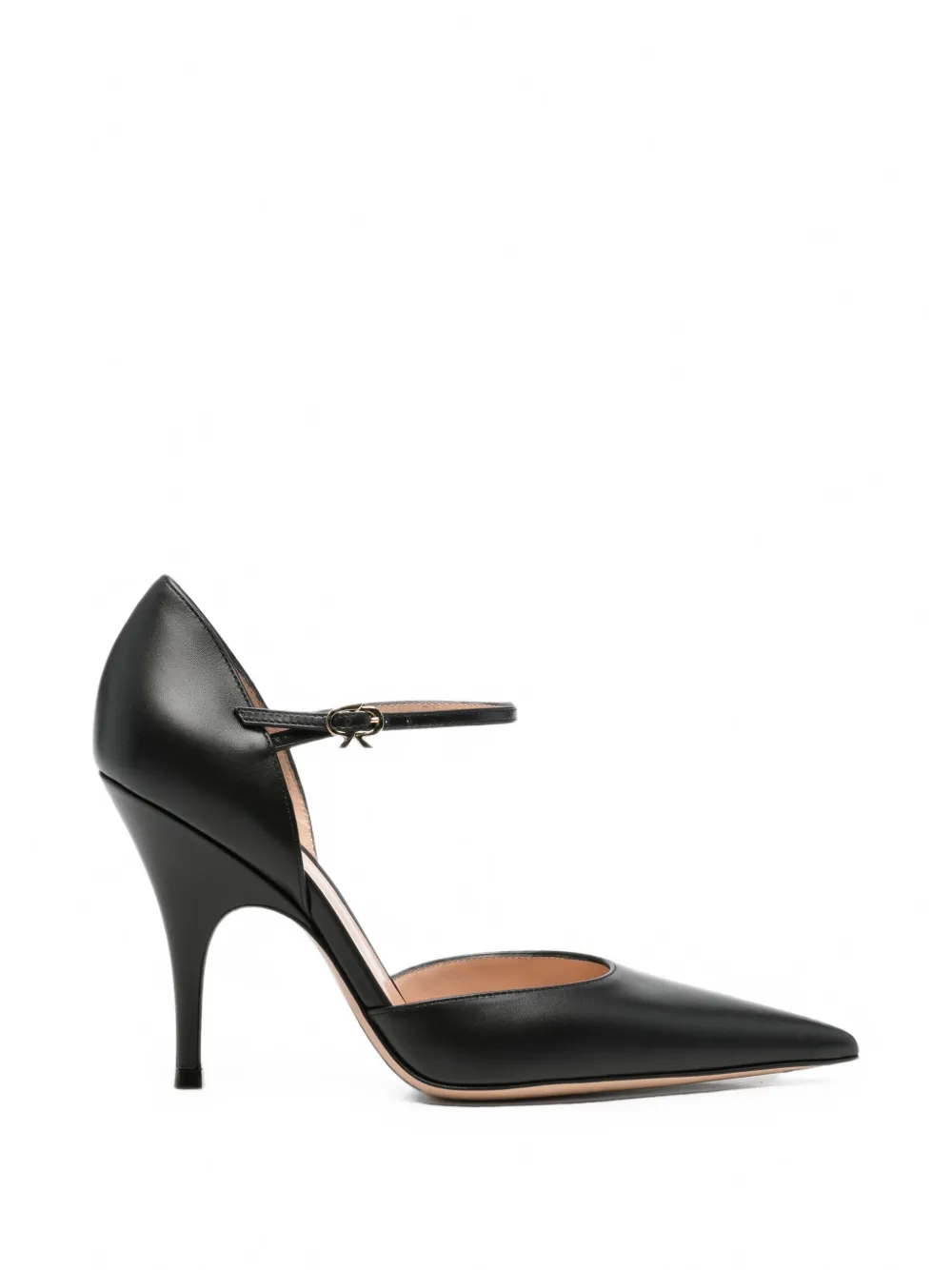 Gianvito Rossi Sofia d'Orsay leather pumps Zwart